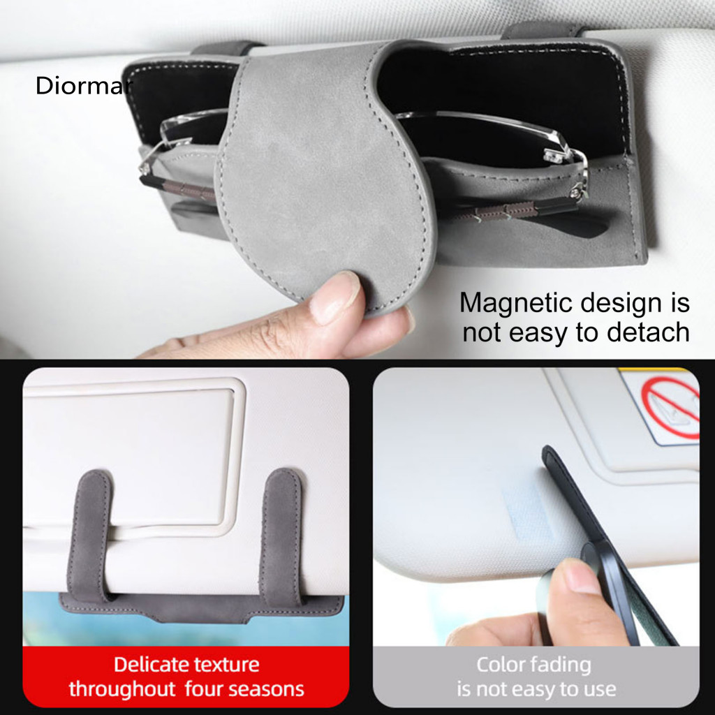 Car Storage Holder Stable Organizer Magnetic Sunglasses for Visor Suede Eyeglasses Case Glasses Clip Durable Accessories