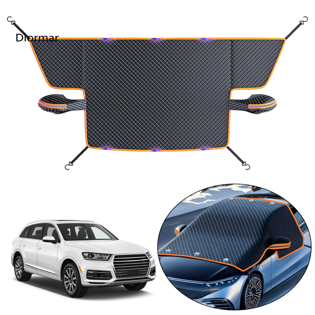 Magnetic Car Cover Windshield 4-layer Snow Ice Frost Protector with Side Window Mirror Shield All-weather Protection for