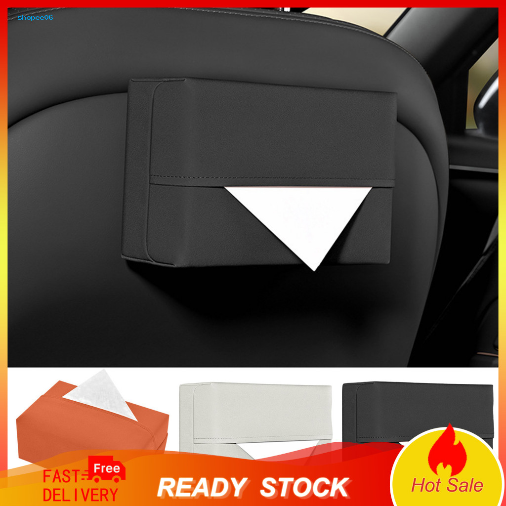 Car Seat Back Tissue Dispenser Leather Cover Magnetic Box Holder – Flexible Installation for Console Sun Visor Univers