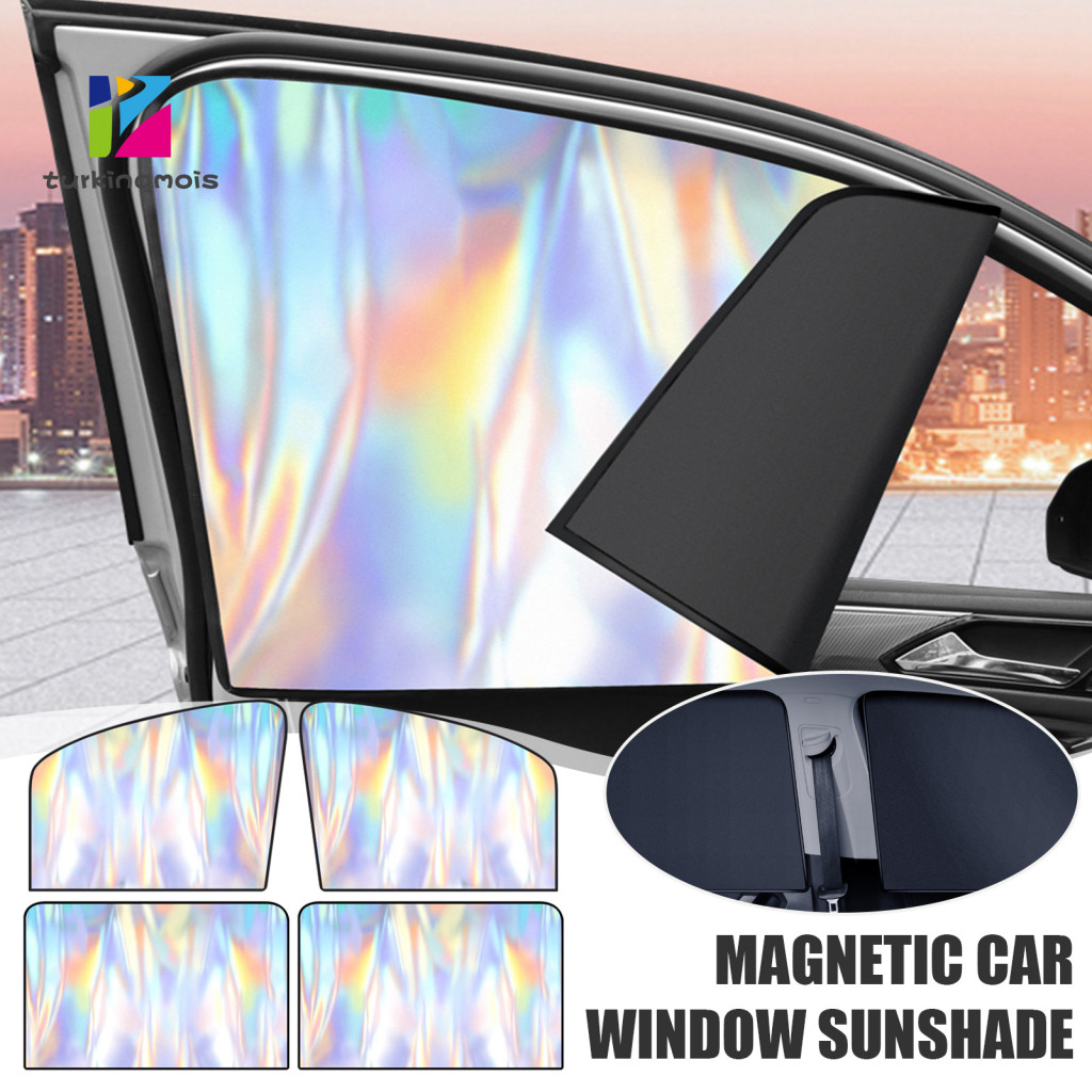 Car Sunshade for Rear Windows Breathable Side Window Sun Shade 4pcs Shades Magnetic Baby Uv Protection Privacy Mesh for