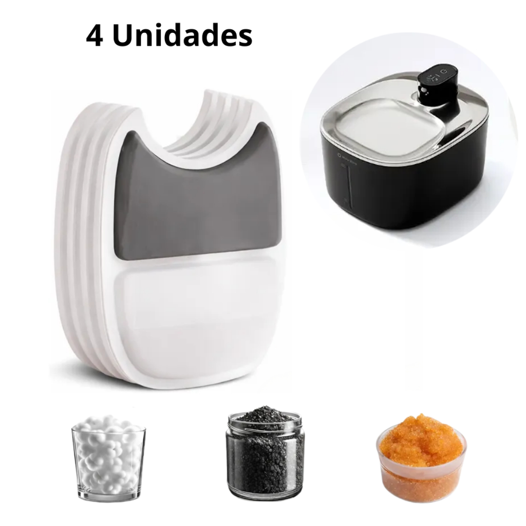 Filtro Repositor para Bebedouro Pet Inox Flow Wireless (Caixa com 4 unidades)