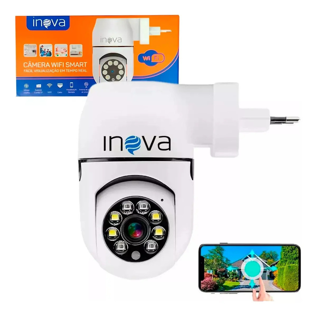 Câmera Smart Inova Sem Fio Wireless Giratória Modelo Md30159