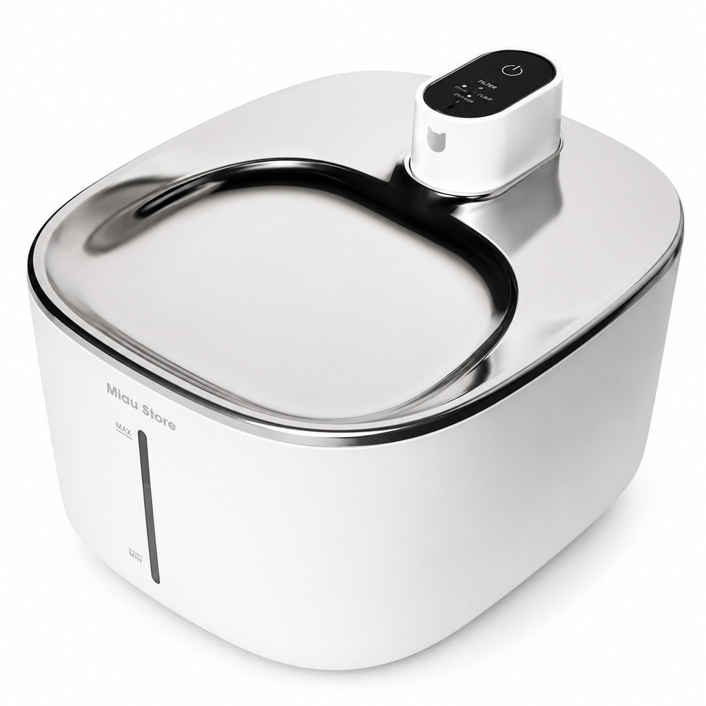 Bebedouro Para Pets Flow Wireless Inox 4L Branco