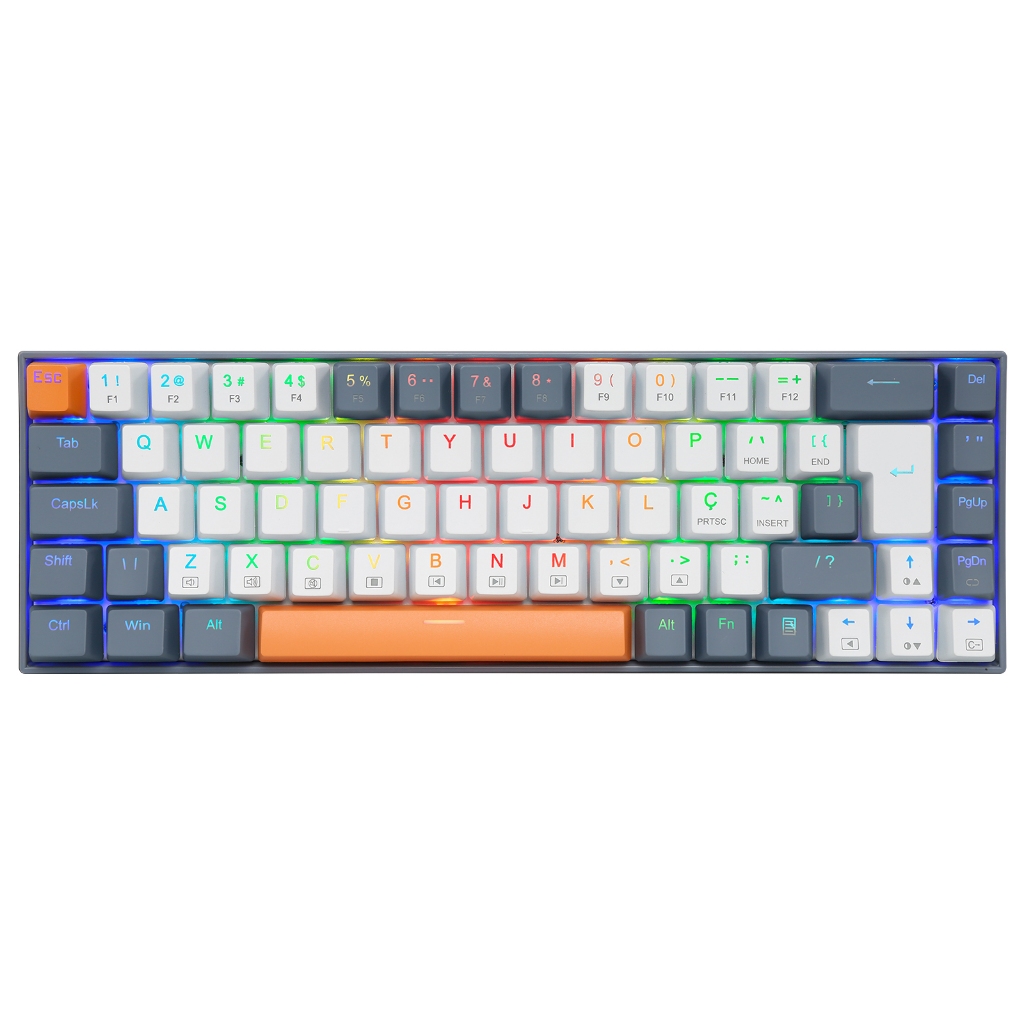 E-YOOSO Z686 RGB USB 60% Mini slim Mechanical Gaming Wired Keyboard Red Switch 68 Keys Gamer Brazilian for Compute PC