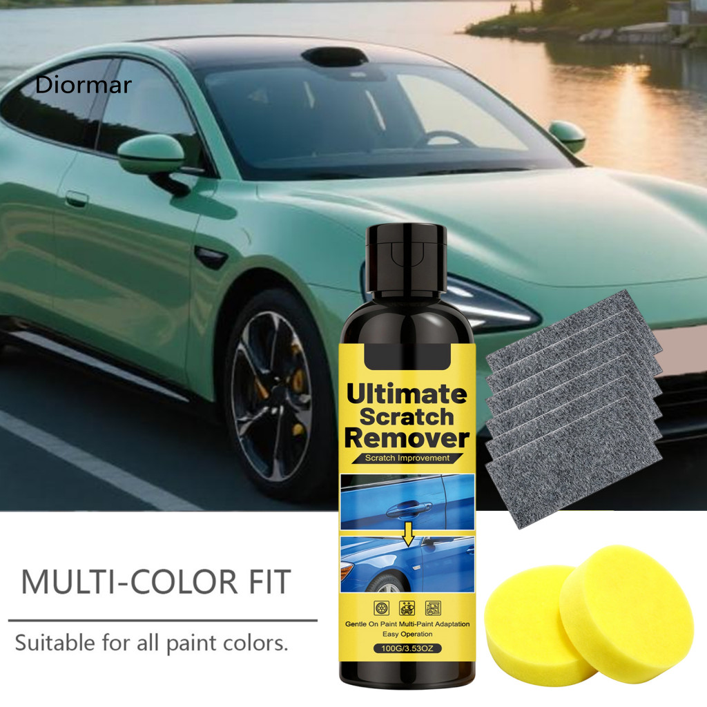 Cars Scratch Remover Car Repair Kit 100g – Quick Liquid with Sponge Wipe Cloth Fast Shine Restoration for Vehicle Pain