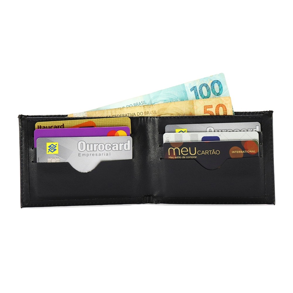 Carteiras Atacado Carteirinha Masculina Slim Documentos e Cartões Pocket Portátil Confort Moderna KIT