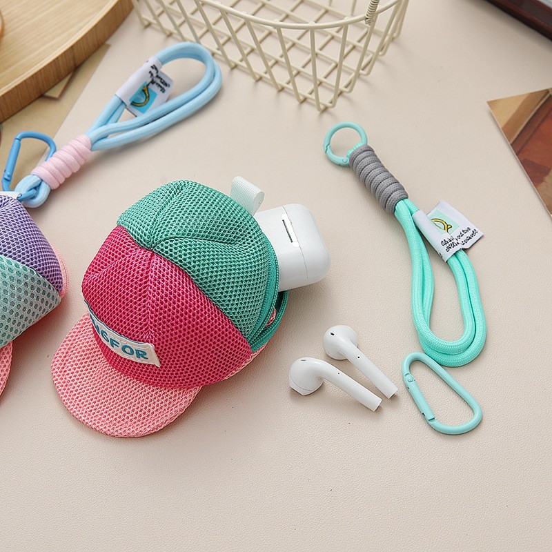 Chaveiro Bolsa Chapéu-Mini Estojo Para Fones De Ouvido , Batom E Moedas | Acessório Portátil Fofo