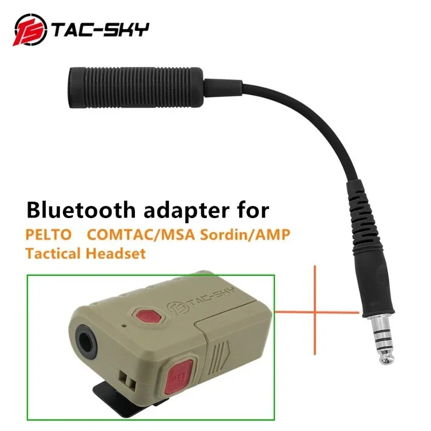 TAC-SKY Tactical Headset Bluetooth Adapter for PELTO COMTA/MSA Sordin/AMP/TCI/TEAHEADSET/Airsoft Shooting Headphone