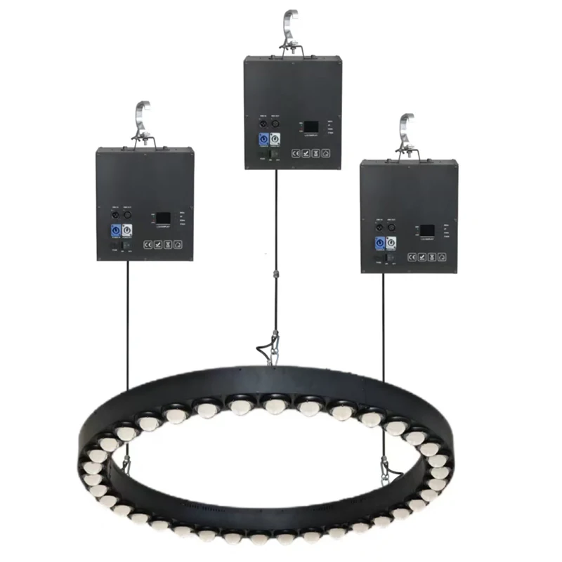 Professional Kinetic LED Ring Light Full RGBW Color UV Emitted Projection Stage Performance Photography DJ Studio Beam