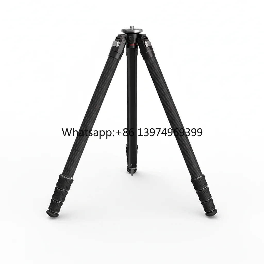 Professional Heavy Duty Carbon Fiber Tactical Tripod with LED Ring Light for Photography Live Broadcast Tactical Use