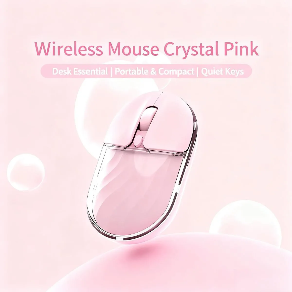 Mini Transparent Wireless Mouse 2.4G Bluetooth Dual Mode Type-C Rechargeable Silent 1600 DPI Mini Computer Mice PC Peripheral