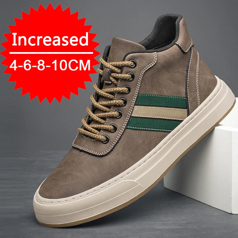 Men's Elevator Shoes Increase 6cm Sneakers Men Sports Shoes Leisure Inner Height Increasing Shoes Hidden Heels Shoes Size 38-44