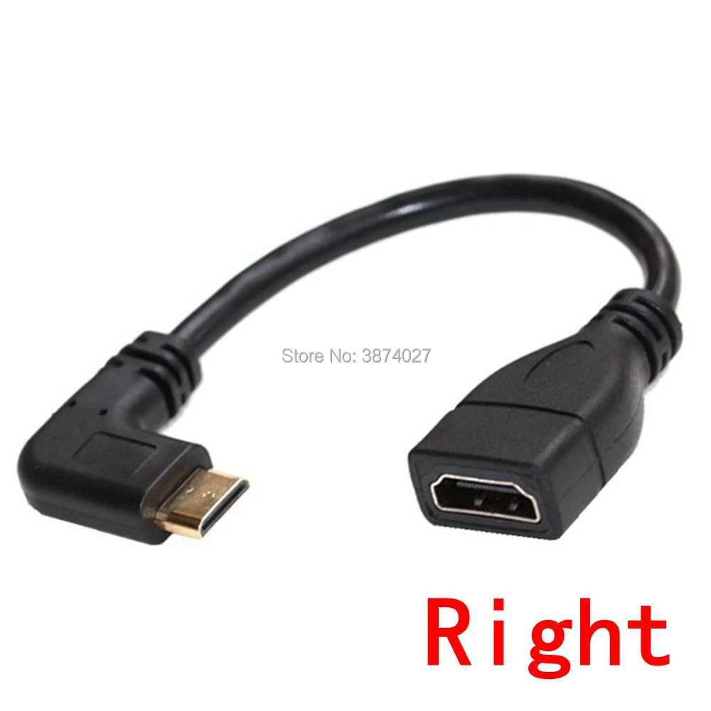 Up Down  Angled Mini HD- compatible to HDTV Male to Female Cable 10cm for Laptop PC HDTV Type C hd mini hd Angle adapter