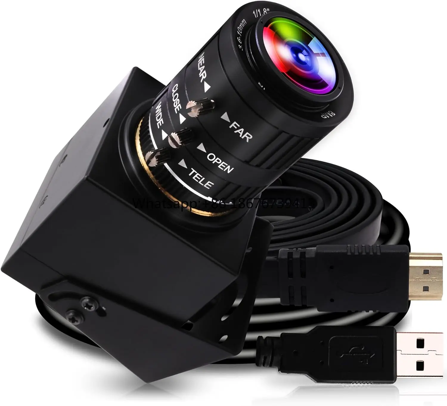 4K IMX415 USB HD MI Camera Manual 3.6-10mm Manual Zoom Lens Webcam Mini Close up Camera for PC Computer Monitor TV Projector