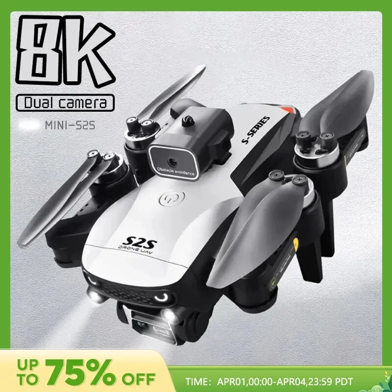 s2s sBrushless Drone 4k Profesional 8K HD Dual Camera Obstacle Avoidance Aerial Photography Foldable Quadcopter Flying 25Min
