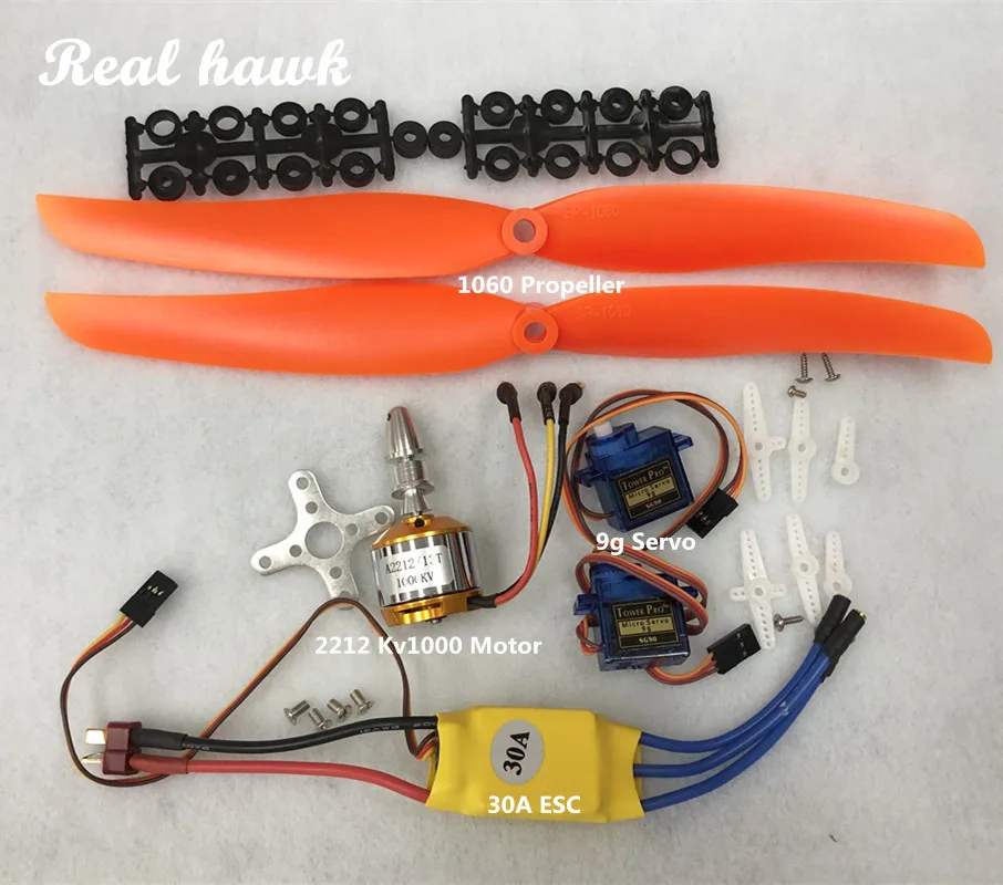 2212 A2212 1000KV Brushless Motor 30A ESC Motor Mount 1060 Propeller SG90 9G Micro Servo for RC Fixed Wing Plane Helicopter