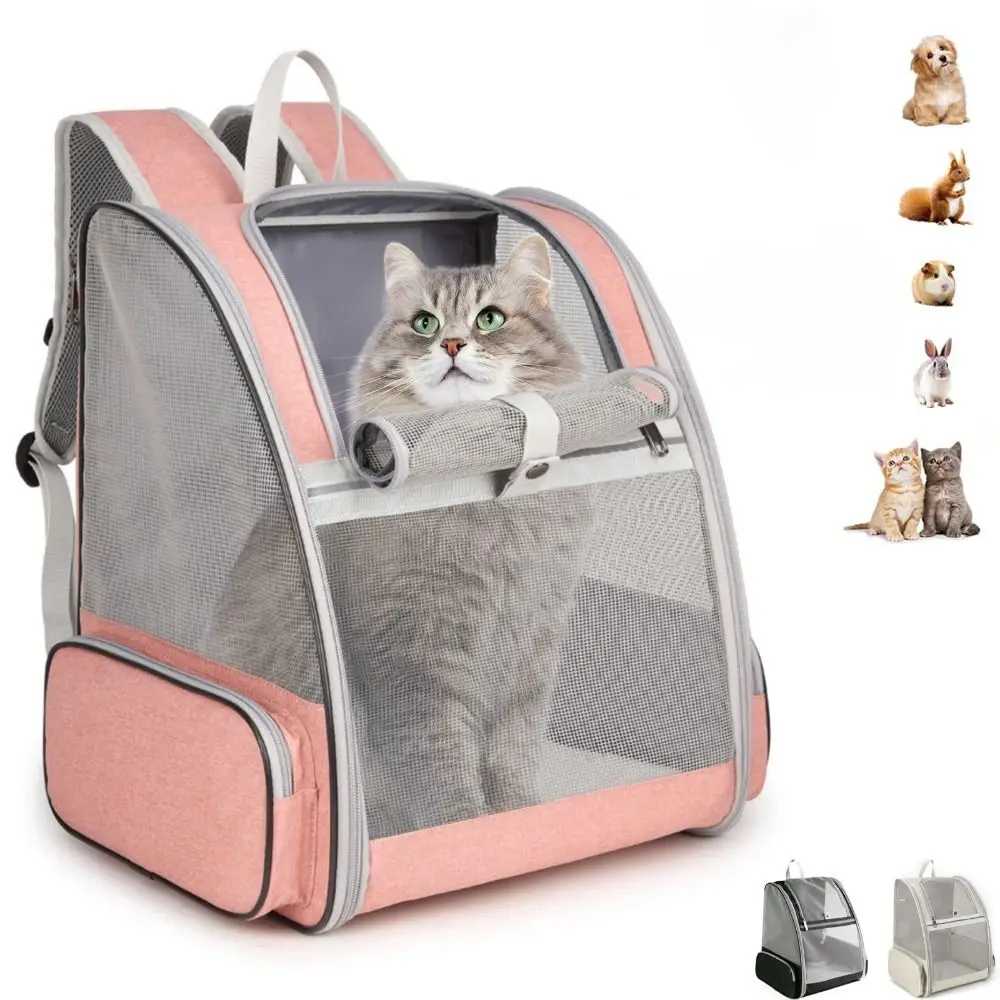 Safety Oxford Cat Carrier Backpack Large Capacity Waterproof Cat Transport Bag Foldable Portable Pet Carrying Bag Outdoor