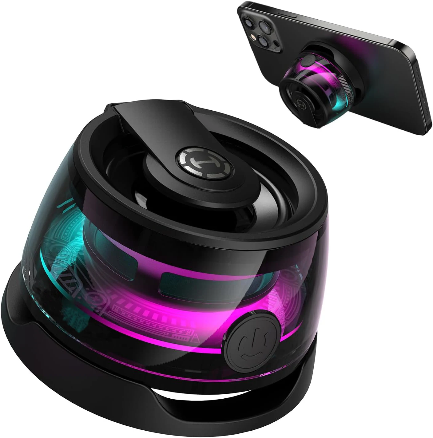 Mini Magnetic Bluetooth Speaker,Multifunctional Cell Phone Stand Wireless Speaker with Strong Magnet for iPhone/Android/Fridge