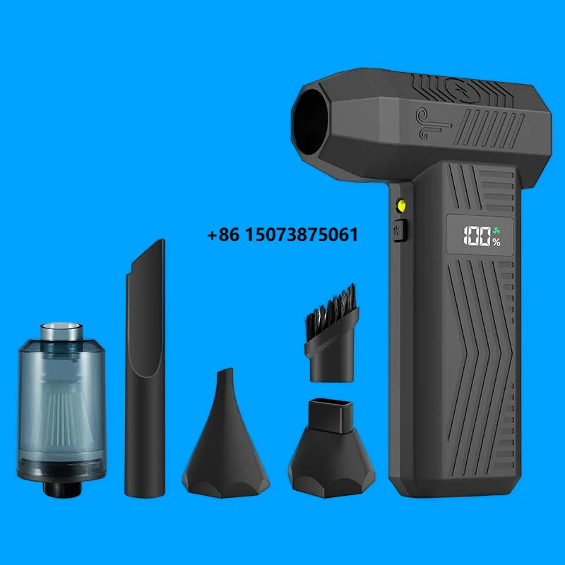 Portable Cordless Electric Blower 80000RPM Turbo Fan Brushless Motor Compressed Air Duster for Car Drying Keyboard Cleaning