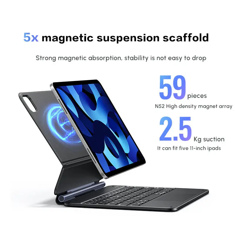 MAF UGREEN KU006&007 Magnetic Backlit Keyboard Case Portable Wireless Bluetooth 5.0 ligent Magnet Keyboard for iPad