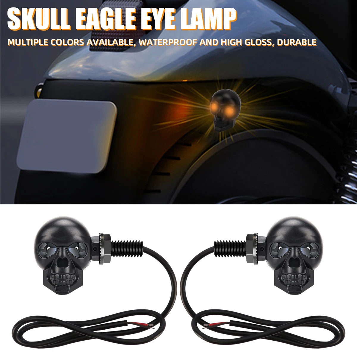 Mini Led Skull Motorcycle Turn Signal Light Blinker Indicators Turn Signal Lamp for Honda Yamaha Kawasaki Honda Dirt Street Bike
