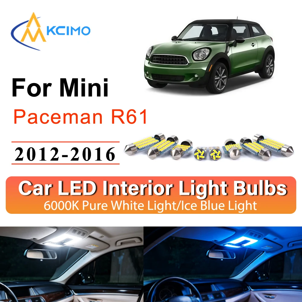 Car Interior LED Lighting Kit Direct Fit For Mini Paceman R61 2012-2016 LED Map Dome Footwell Trunk Lamp Auto Parts