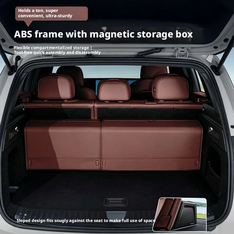 New Style Faux Leather Foldable Car Trunk Storage Box, Large Capacity Multi-Compartment Layered Car Storage Organizer, Waterproof and Wear-Resistant with Handle, Tool Storage Box, Suitable for Cars and Suvs, Universal Size Travel Car Accessories