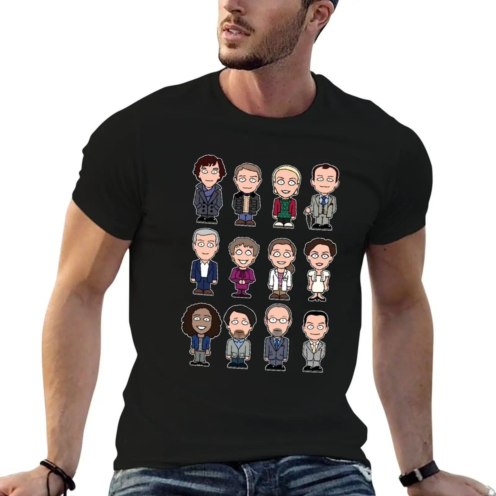 Sherlock and Friends mini people (shirt) T-Shirt Breathable Lightweight Summer Top