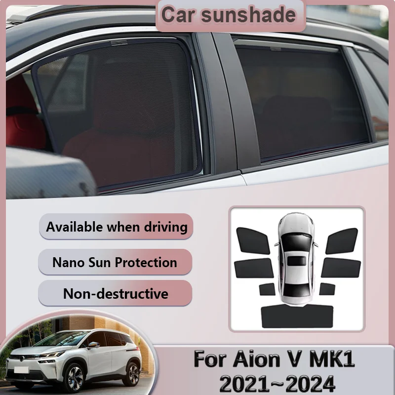 Custom For Aion V MK1 2021 2022 2023 2024 Car Mesh Sunshade Window Magnetic Visor Sun Shade Privacy Curtain Cover Accessories