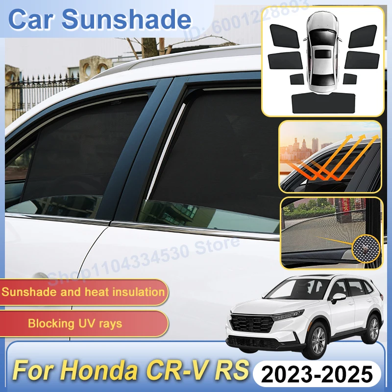 Car Mesh Sunshade For Honda CR V 2025 Accessorie RS 6th 2023 2024 Magnetic Sunscreen Window Windshield Sun Shade Visor Auto Part