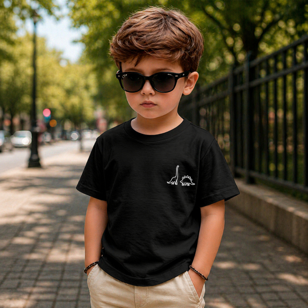 Camiseta Infantil Mini Dino Menino e Menina Algodão 26.1 Premium Estampada