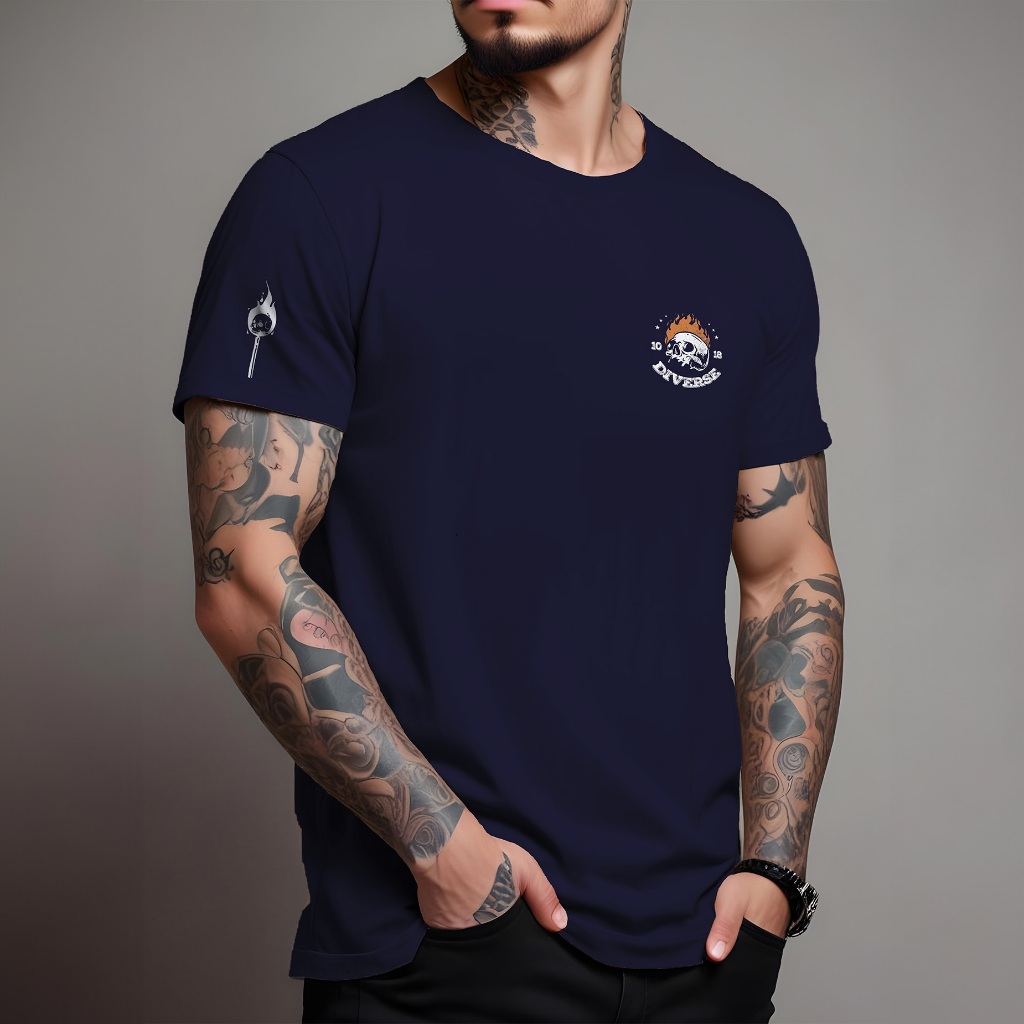 Camiseta Masculina Skull Mini Camisa Diverse Estilos Street Wear 100% Algodão
