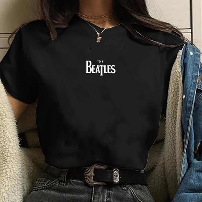 Banda The Beatles Mini Camiseta Feminina algodão t-shirt Tumblr