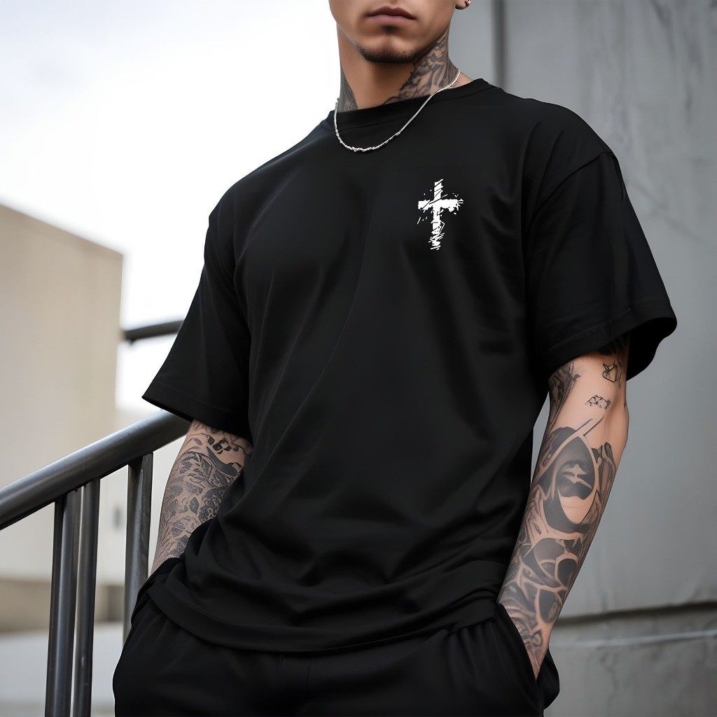 Camiseta Cruzz Mini Blusa Masculina Camisa Street Faith Camisa Manfinity 100% Algodão
