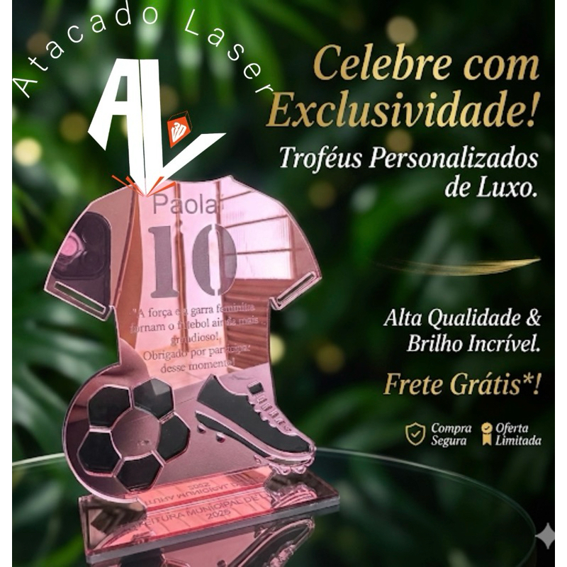 Mini Troféu Personalizado formato camiseta jogador - Personalizado
