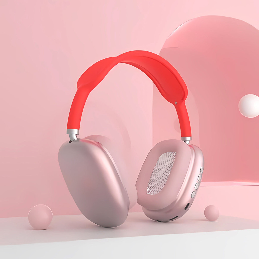 Fone De Ouvido Sem Fio Rosa Bluetooth Com Microfone