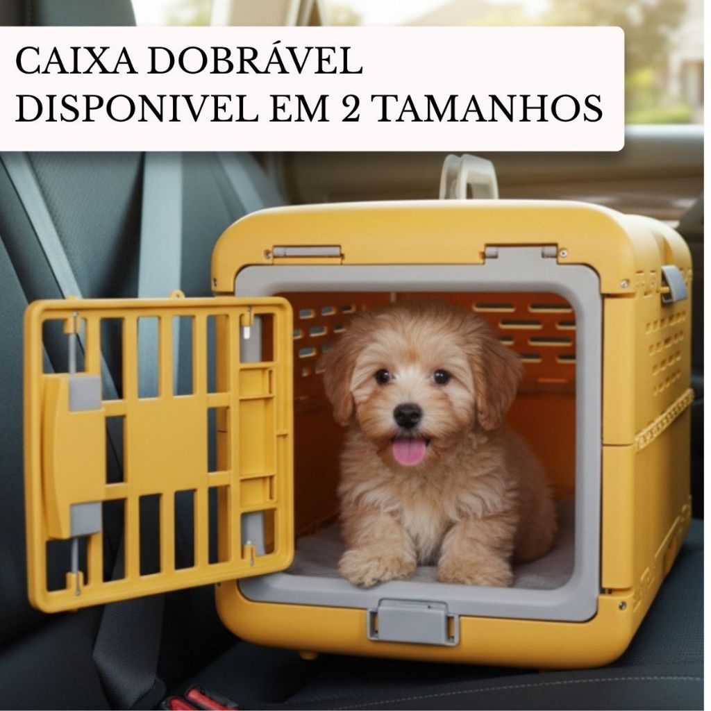 Caixa Transportadora Pet Plástico Viagem Passeio Gato Cães Cachorro Coelhos Gaiola Segurança Portátil Retrátil