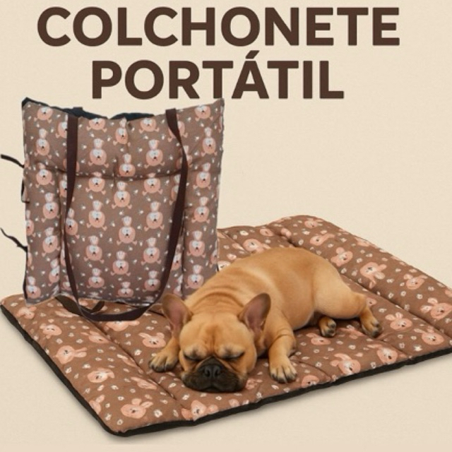 Colchonete portátil e Bolsa Pet 2 em 1 Impermeável Tapete Caminha para Cães e Gatos