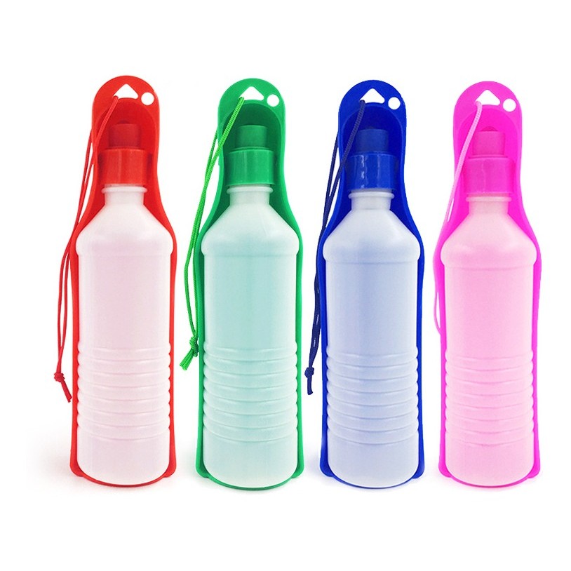 Bebedouro Portátil Viagem Pet Cães E Gatos Garrafa 500ml Cor Azul Rosa Pink Verde e Vermelho