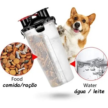 Dispenser Duplo portátil para PET - Água e ração - Qualidade Premium - Envio Imediato - S5103