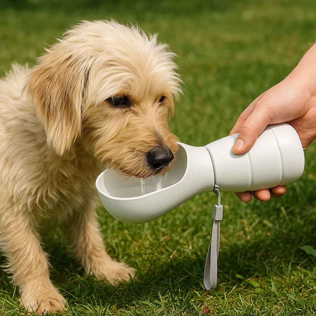 Bebedouro Portátil para Pets Caminhadas Viagens Cachorros e Gatos até 300ml Água Fresca