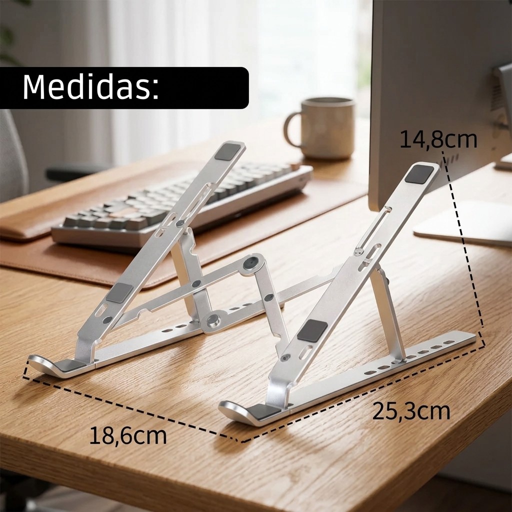 Suporte Elevador Notebook Aluminio Ajustavel Angulo De Câmera Reunião Web 10 A 17 Pol Dobravel Estojo
