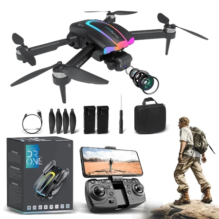 GENAI XT105 Foldable Brushless Drone | Dual Camera 4K Optical Flow |  2 Servos - HD Aerial Photography