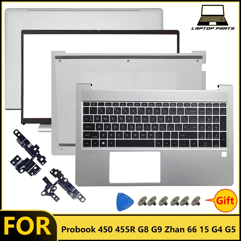 NEW For Probook 450 455R G8 G9 Zhan 66 15 G4 G5 Laptop LCD Back Cover Front Bezel Palmrest keyboard Bottom Case Frames Hinges
