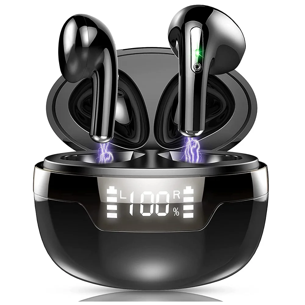 New Bluetooth 5.4 Earphones J97 Wireless Headphones LED TWS With Dual Microphone Earpiece CVC8.0 Noise Cancel Headsets Earbuds