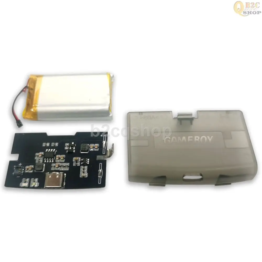 1800mAh Rechargeable Battery Module Board Kit USB-C Cable For Gameboy Advance GBA Universal Lithium Battery Mod