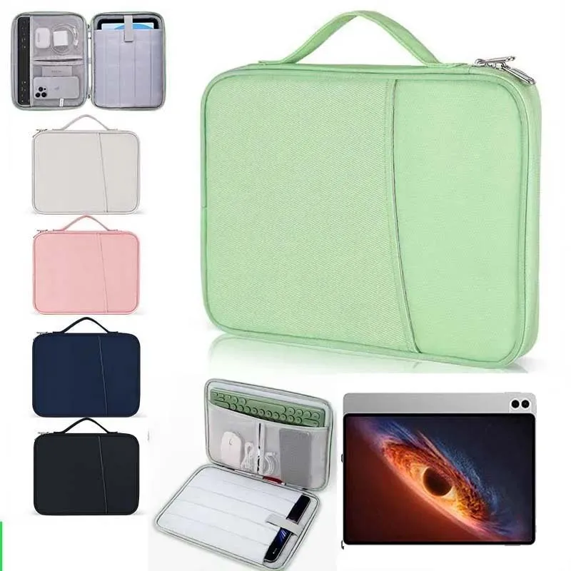 for Honor MagicPad4 2 3 Pro 12.3in Tablet Storage Bag Waterproof Sleeve Multi Pockets Handle Zip Pouch for Cable Mouse Keyboard
