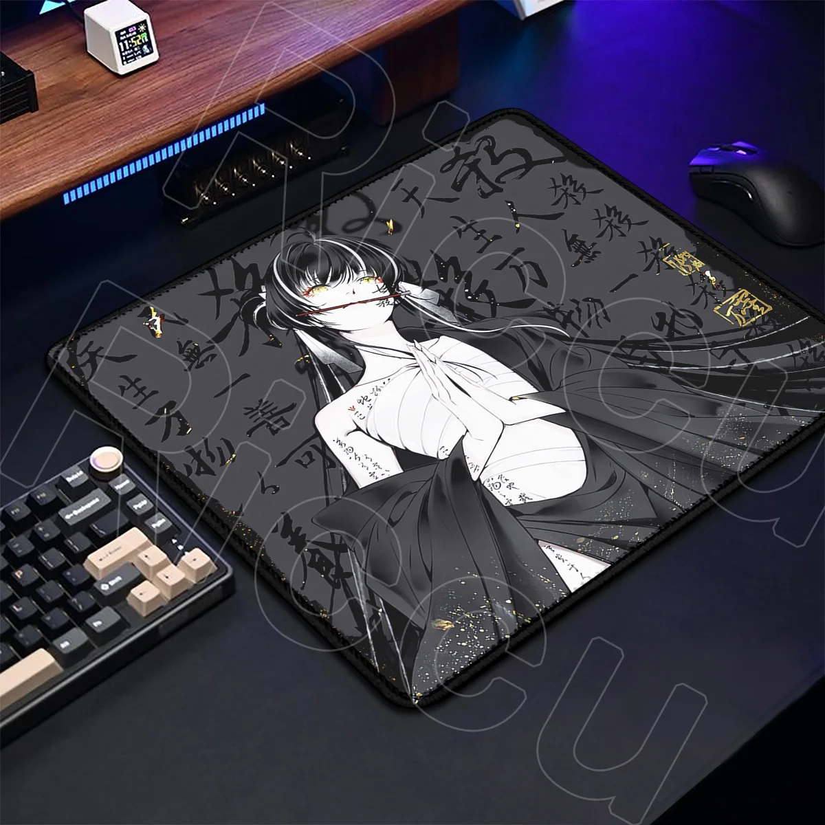 45x40CM Natural Rubber Non-slip Mouse Pad Kawaii Anime Girl Speed Keyboard Carpet Laptop Gamer Professional FPS Portable Deskmat