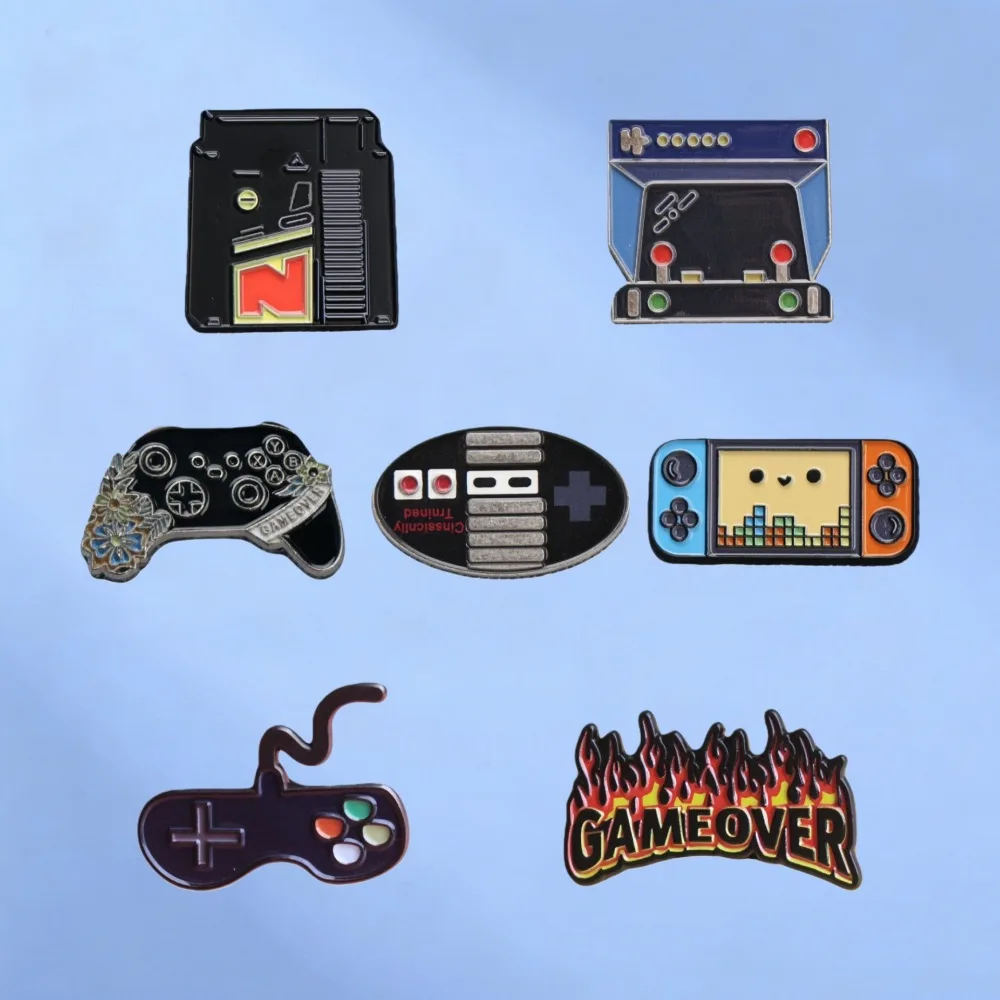 Retro Gaming-Themed Pins: Unique Alloy Badges for Gamers, Fashion Accessories for Clothing and Backpacks