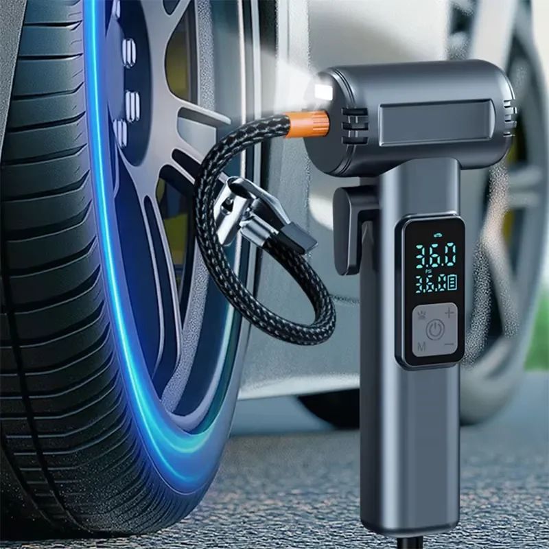 Customizable Cordless Tire Inflator Air Compressor Digital LCD Display Tire Pressure Monitoring for Car Motorcycle Bicycle